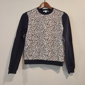 Carven Lace Front Black Sweatshirt